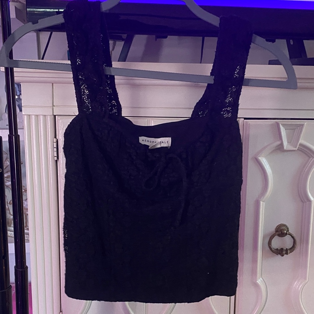 Aeropostale Black Lace Crop Top